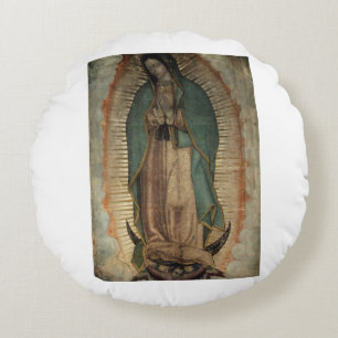 Virgen de Guadalupe Round Pillow