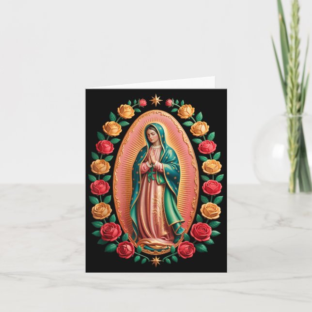 Virgen De Guadalupe Saint Mary Christian Religious Card (Front)