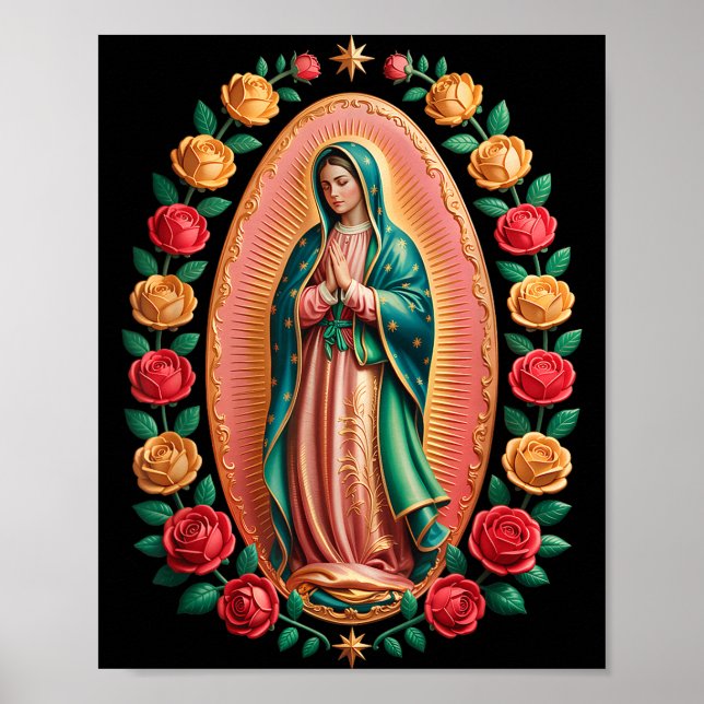Virgen De Guadalupe Saint Mary Christian Religious Poster (Front)