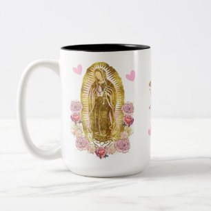 Virgen De Guadalupe  Two-Tone Coffee Mug