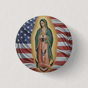 Virgen de Guadalupe - USA 1 Inch Round Button