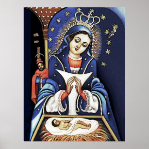 Virgen de la Altagracia Colour Pencil Poster