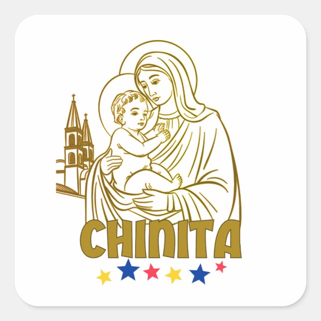 Virgen de la Chinita – Iconic Maracaibo, Venezuela Square Sticker (Front)