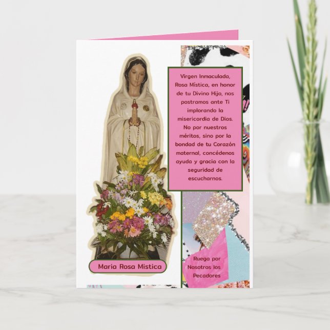 Virgen Maria Rosa Mística Card (Front)