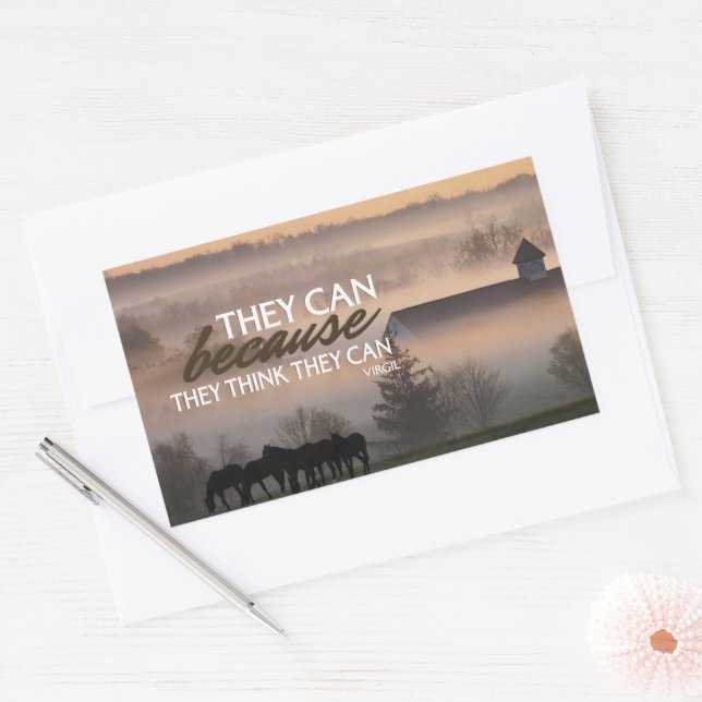 Virgil Inspirational Quote "They can" Sticker (Envelope)