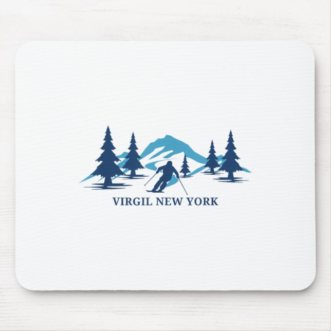 Virgil New York Ski Resort Skiing Skier _1  Mouse Pad (Front)