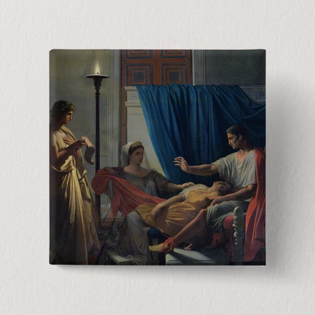 Virgil Reading the Aeneid 2 Inch Square Button (Front)