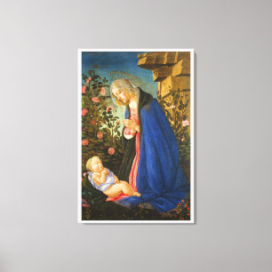 VIRGIN ADORING SLEEPING CHRIST CHILD CANVAS PRINT