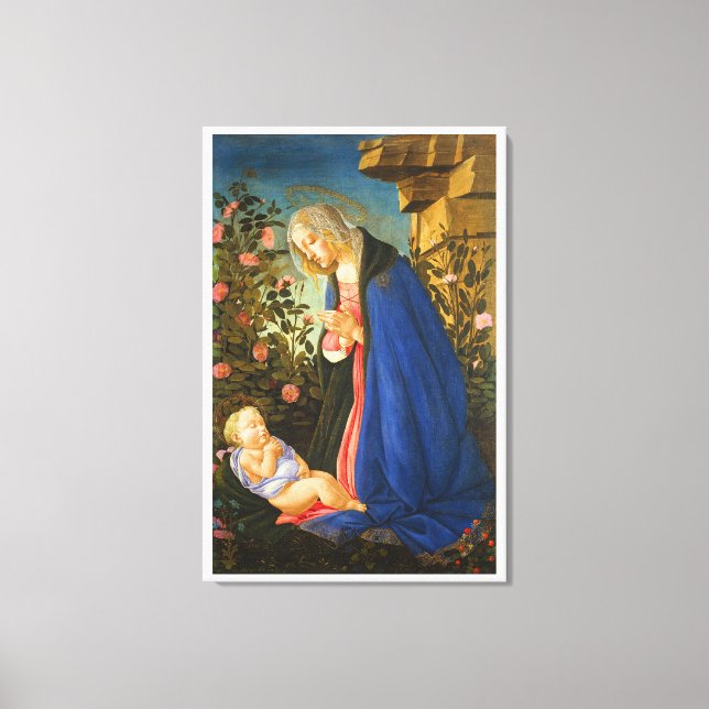 VIRGIN ADORING SLEEPING CHRIST CHILD  CANVAS PRINT (Front)