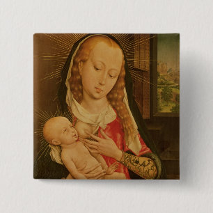 Virgin and Child 2 Inch Square Button