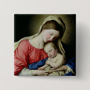 Virgin and Child 2 Inch Square Button