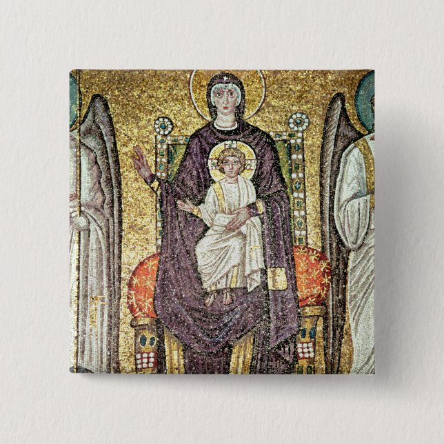 Virgin and Child 2 Inch Square Button (Front)