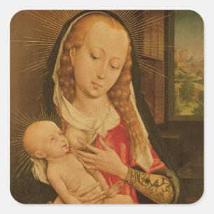 Virgin and Child 2 Square Sticker