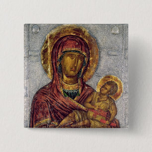 Virgin and Child 3 2 Inch Square Button