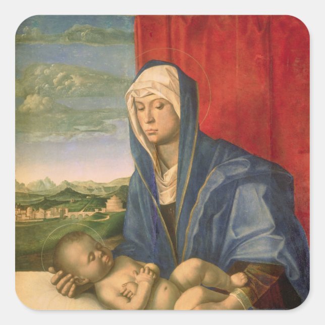 Virgin and Child 3 Square Sticker (Front)