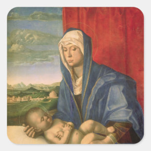 Virgin and Child 3 Square Sticker