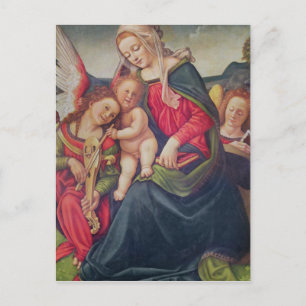 Virgin and Child and angel musicians Postcard