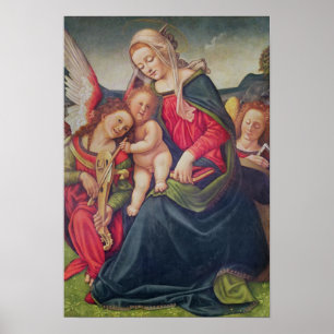 Virgin and Child and angel musicians Poster