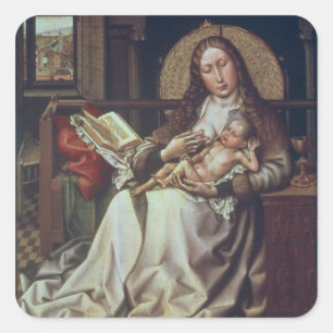 Virgin and Child Before a Firescreen, c.1440 Square Sticker