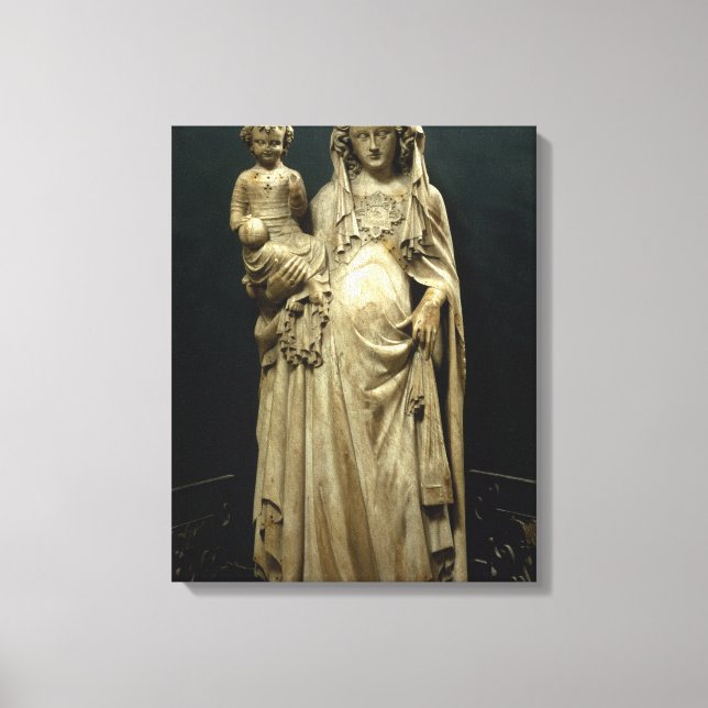 Virgin and Child, c.1375 (alabaster) Canvas Print (Front)