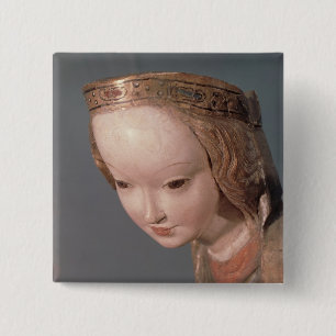 Virgin and Child, detail of the head of the 2 Inch Square Button