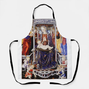 Virgin and Child Enthroned with Music-Making Angel Apron