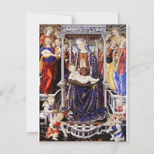 Virgin and Child Enthroned with Music-Making Angel Postcard