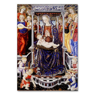 Virgin and Child Enthroned with Music-Making Angel Table Number