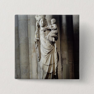 Virgin and Child, known as Notre-Dame de Paris 2 Inch Square Button