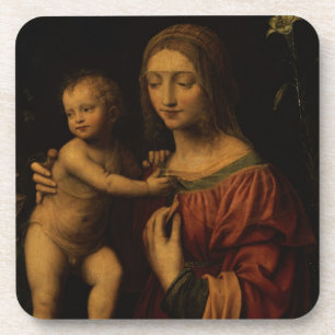 Virgin and Child (oil on panel) 2 Coaster