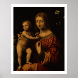 Virgin and Child (oil on panel) Poster