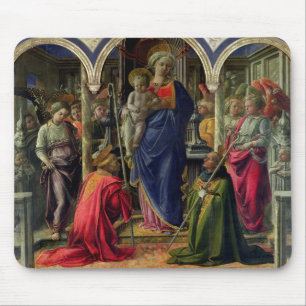 Virgin and Child surrounded by Angels Mouse Pad