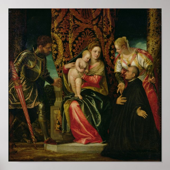 Virgin and Child with a Benedictine monk Poster (Front)