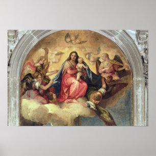 Virgin and Child with angel musicians Poster