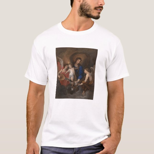 Virgin and Child with Music Making Angels T-Shirt (Front)