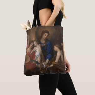 Virgin and Child with Music Making Angels Tote Bag
