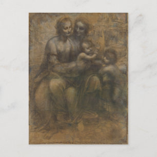 Virgin and Child with St Anne by Leonardo da Vinci Postcard