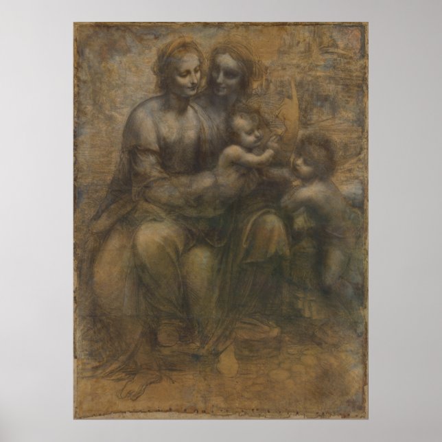 Virgin and Child with St Anne by Leonardo da Vinci Poster (Front)