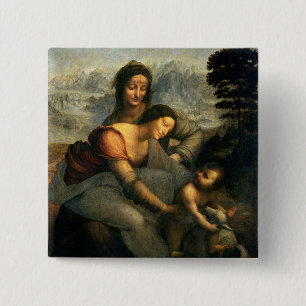 Virgin and Child with St. Anne, c.1510 2 Inch Square Button