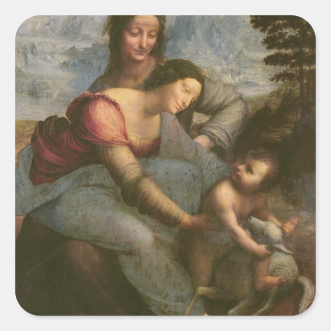 Virgin and Child with St. Anne, c.1510 Square Sticker (Front)