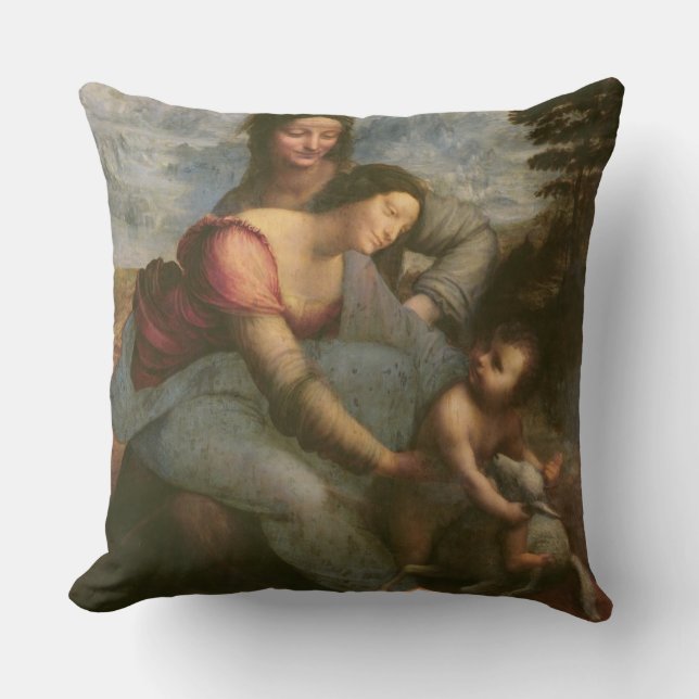Virgin and Child with St. Anne, c.1510 Throw Pillow (Front)
