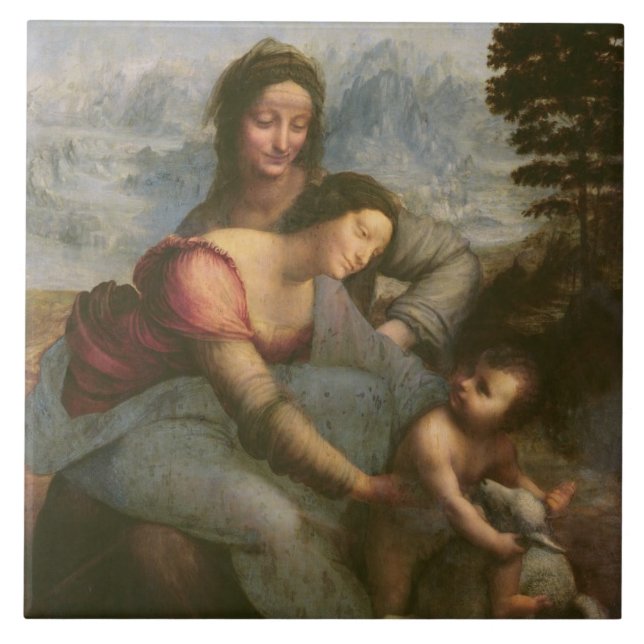 Virgin and Child with St. Anne, c.1510 Tile (Front)