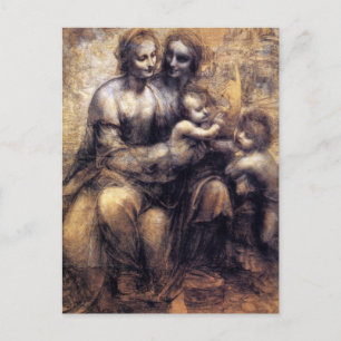 Virgin and Child with St. Anne sketch Postcard