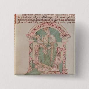 Virgin and Child with St. Gregory the Great 2 Inch Square Button