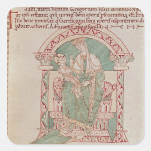 Virgin and Child with St. Gregory the Great Square Sticker