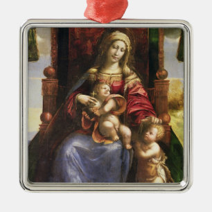 Virgin and Child with the infant St. John Metal Ornament