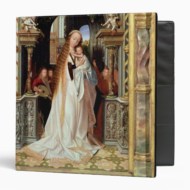 Virgin and Child with Three Angels, central panel Binder (Front/Inside)