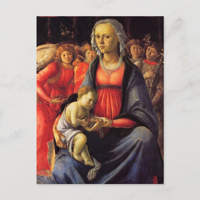 Virgin & Child and Five Angels by Botticelli Postc Postcard (Front)