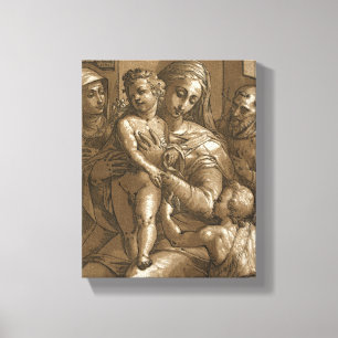 "Virgin, Child, and Saints" wrapped canvas print