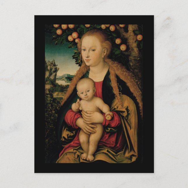 Virgin Child Under Apple Tree Cranach Postcard (Front)